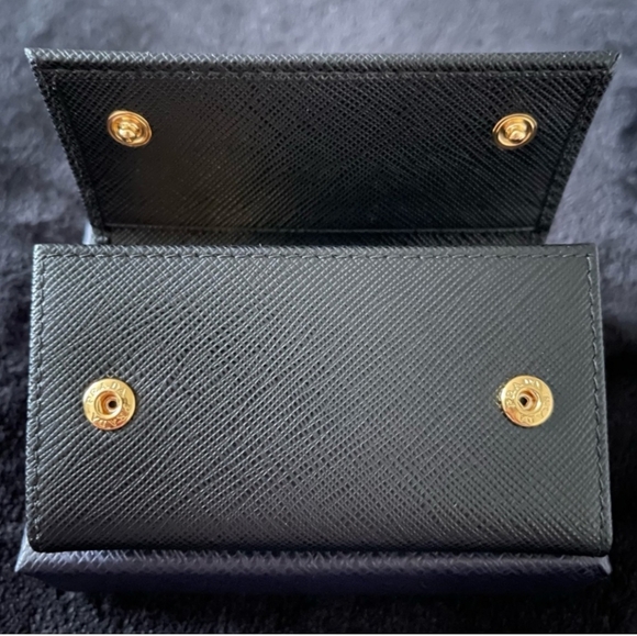 PRADA Tessuto Milano Saffiano Leather 6 Key Holder Wallet Cardholder Black - Picture 4 of 15